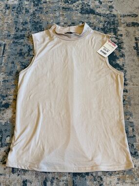 Sleeveless Mock Neck Tank Top - Cream